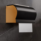 Black and Brass Bathroom Hardware Set Modern Stainless Steel Bathroom Shelf/Towel Holder/Paper Holder