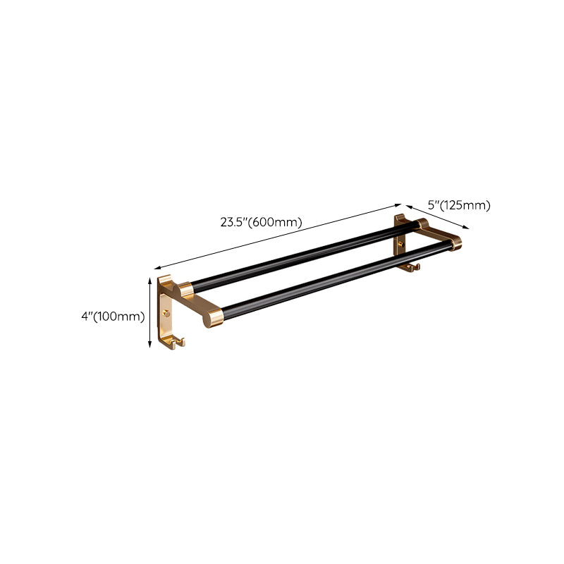 Black and Brass Bathroom Hardware Set Modern Stainless Steel Bathroom Shelf/Towel Holder/Paper Holder