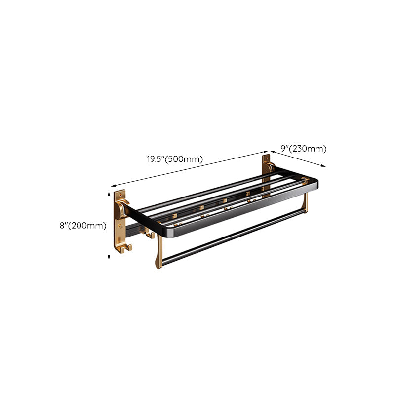 Black and Brass Bathroom Hardware Set Modern Stainless Steel Bathroom Shelf/Towel Holder/Paper Holder