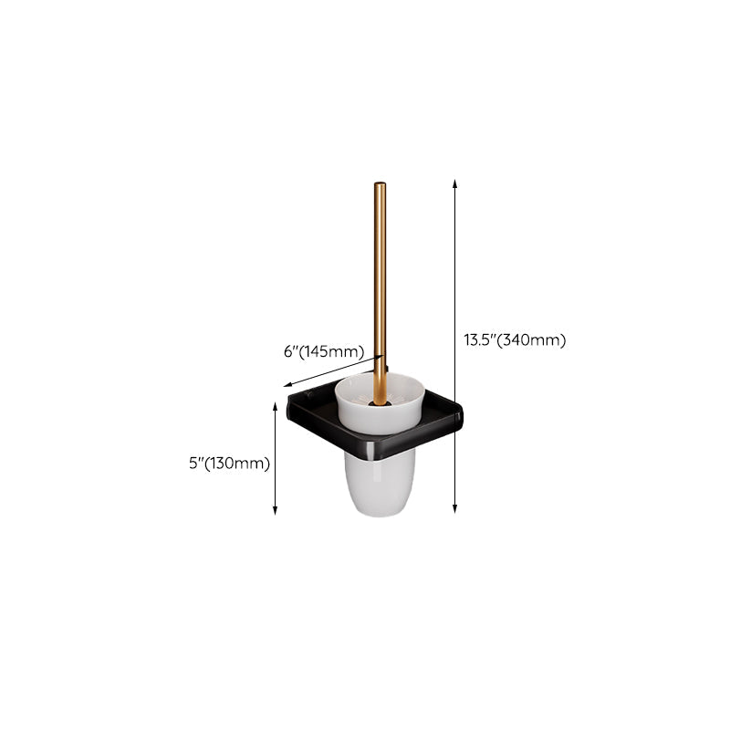 Black and Brass Bathroom Hardware Set Modern Stainless Steel Bathroom Shelf/Towel Holder/Paper Holder