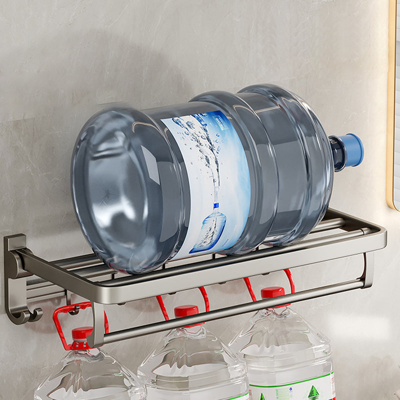 Modern Bathroom Accessories Set in Gray with Bathroom Shelf/Towel Holder/Robe Hooks & Paper Holder