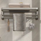 Modern Bathroom Accessories Set in Gray with Bathroom Shelf/Towel Holder/Robe Hooks & Paper Holder