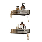 Modern Bathroom Accessories Set in Gray with Bathroom Shelf/Towel Holder/Robe Hooks & Paper Holder