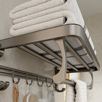 Modern Bathroom Accessories Set in Gray with Bathroom Shelf/Towel Holder/Robe Hooks & Paper Holder