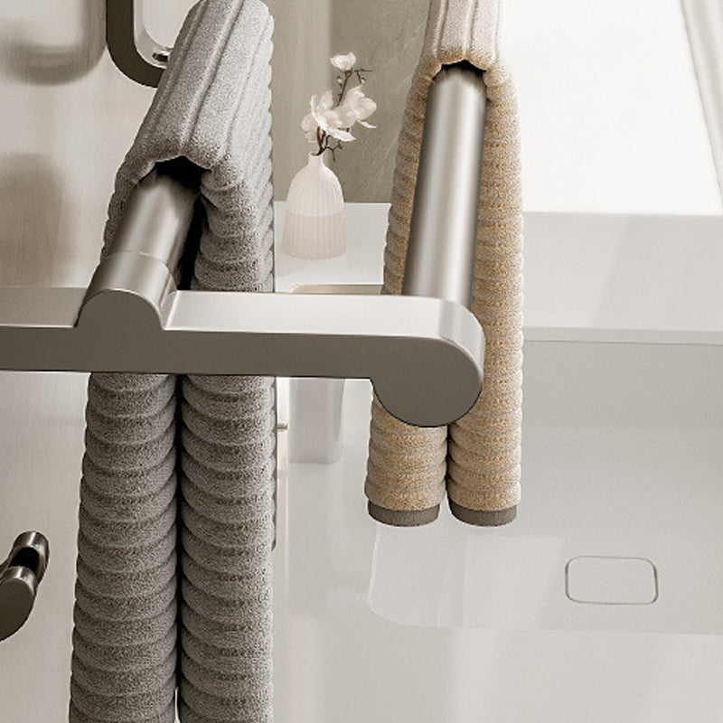 Modern Bathroom Accessories Set in Gray with Bathroom Shelf/Towel Holder/Robe Hooks & Paper Holder
