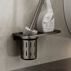 Modern Bathroom Accessories Set in Gray with Bathroom Shelf/Towel Holder/Robe Hooks & Paper Holder
