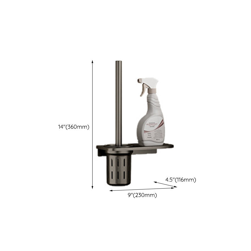 Modern Bathroom Accessories Set in Gray with Bathroom Shelf/Towel Holder/Robe Hooks & Paper Holder