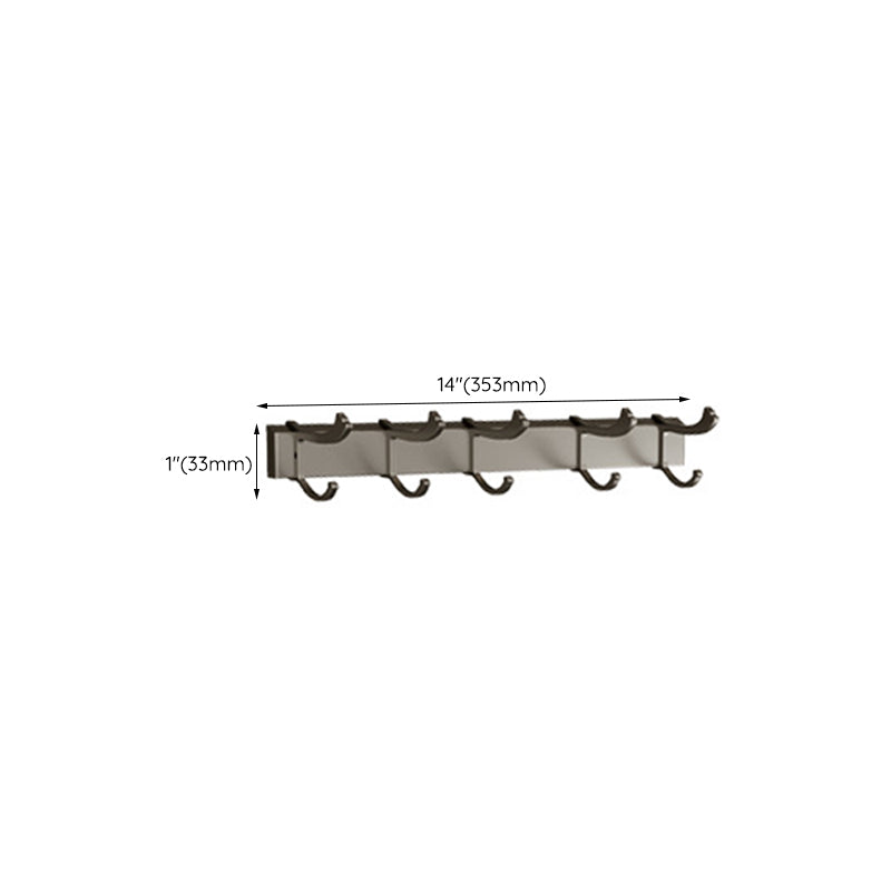 Modern Bathroom Accessories Set in Gray with Bathroom Shelf/Towel Holder/Robe Hooks & Paper Holder