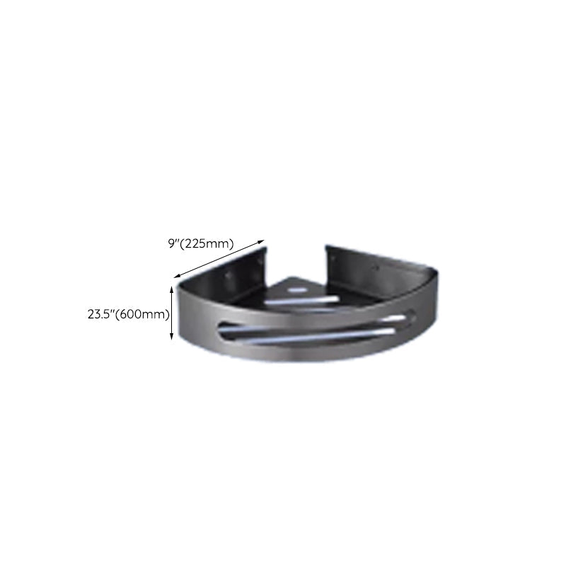 Contemporary bathroom accessory set made of aluminum with towel holder/bath shelf