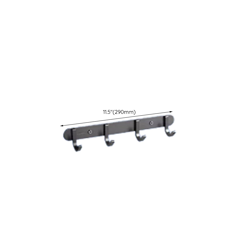 Contemporary bathroom accessory set made of aluminum with towel holder/bath shelf
