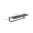 Contemporary bathroom accessory set made of aluminum with towel holder/bath shelf
