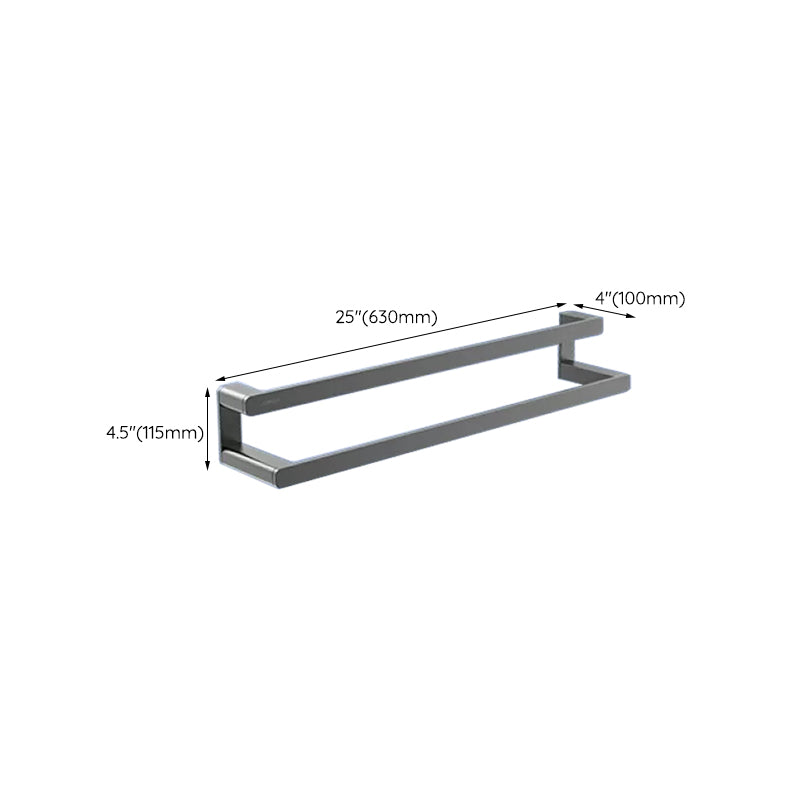 Contemporary bathroom accessory set made of aluminum with towel holder/bath shelf