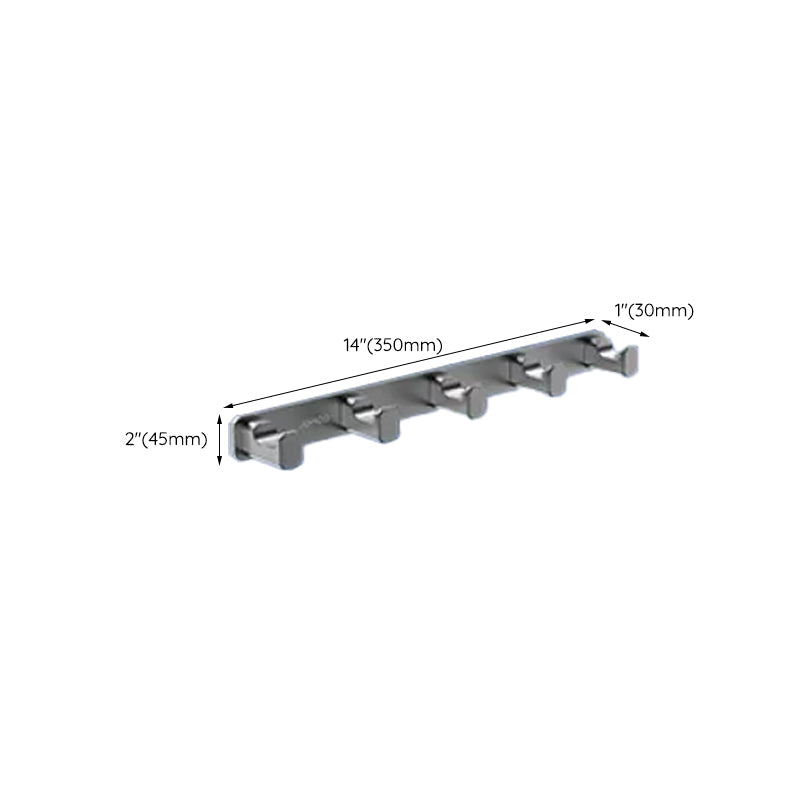 Contemporary bathroom accessory set made of aluminum with towel holder/bath shelf