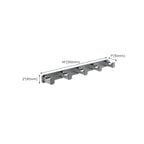 Contemporary bathroom accessory set made of aluminum with towel holder/bath shelf
