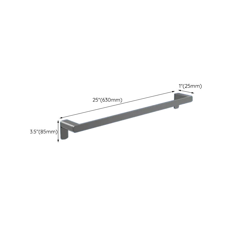 Contemporary bathroom accessory set made of aluminum with towel holder/bath shelf