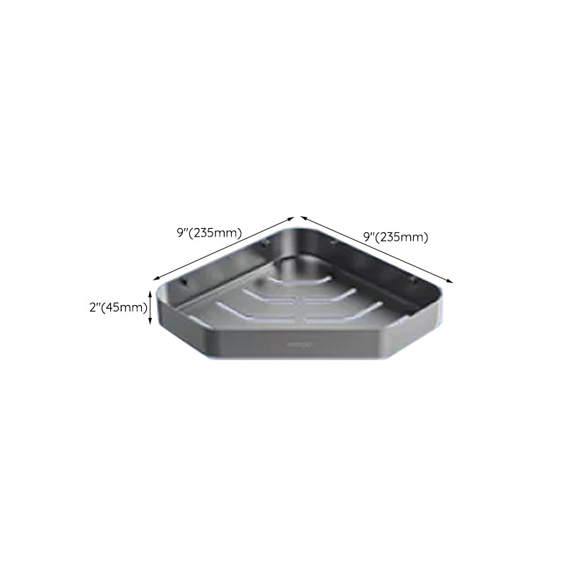 Contemporary bathroom accessory set made of aluminum with towel holder/bath shelf