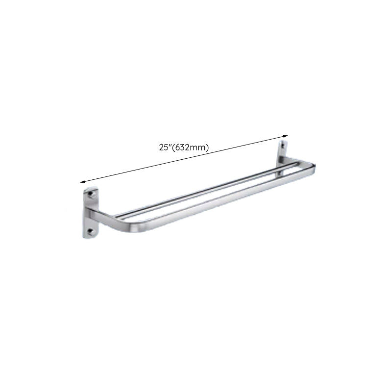 Contemporary bathroom accessory set made of aluminum with towel holder/bath shelf