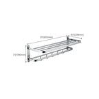 Contemporary bathroom accessory set made of aluminum with towel holder/bath shelf