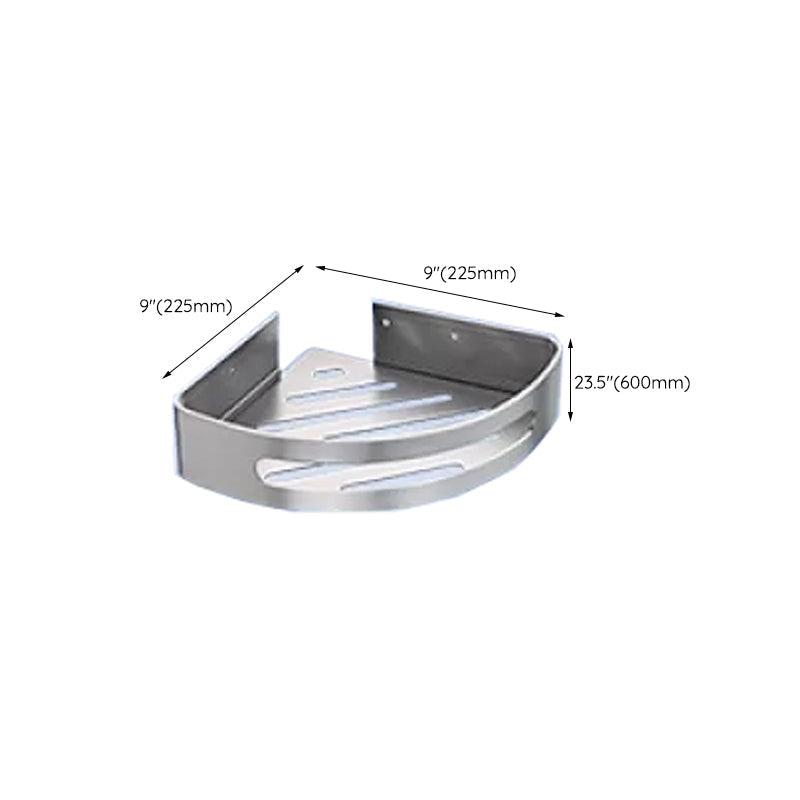 Contemporary bathroom accessory set made of aluminum with towel holder/bath shelf
