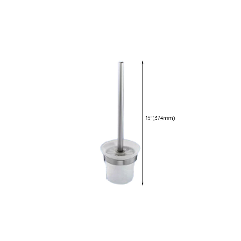 Contemporary bathroom accessory set made of aluminum with towel holder/bath shelf