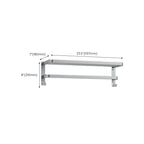 Contemporary bathroom accessory set made of aluminum with towel holder/bath shelf