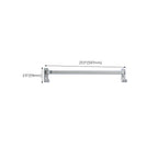 Contemporary bathroom accessory set made of aluminum with towel holder/bath shelf