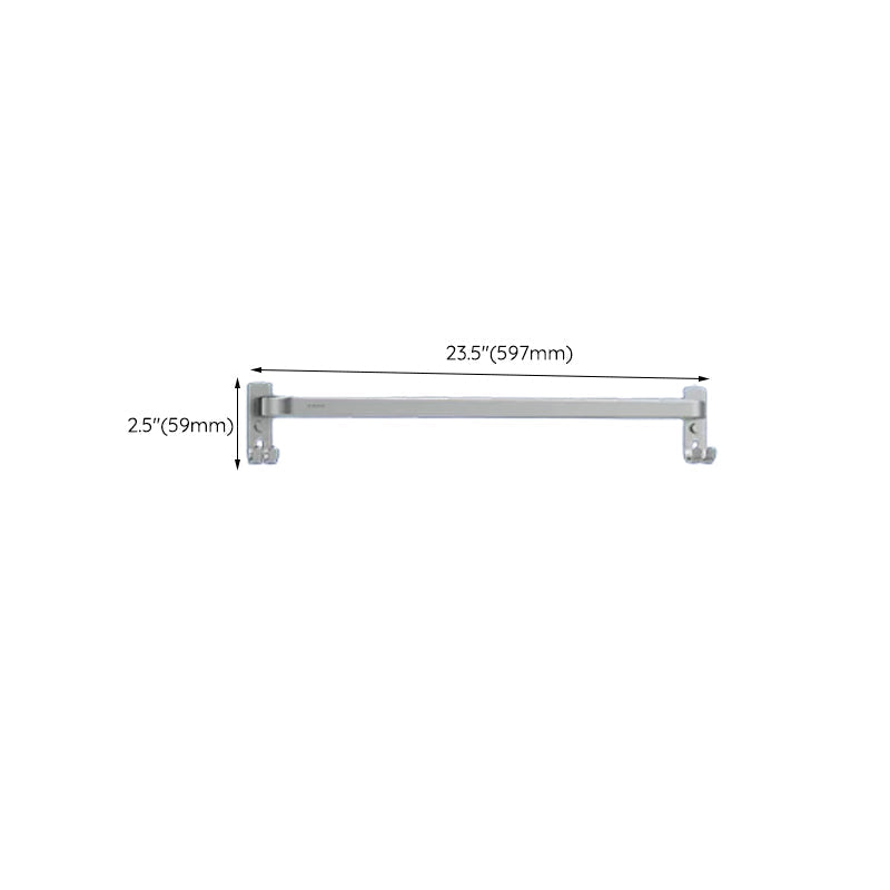 Contemporary bathroom accessory set made of aluminum with towel holder/bath shelf