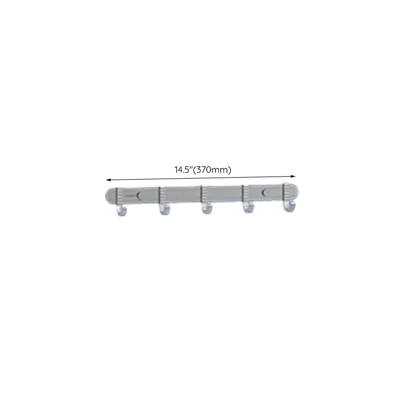 Contemporary bathroom accessory set made of aluminum with towel holder/bath shelf