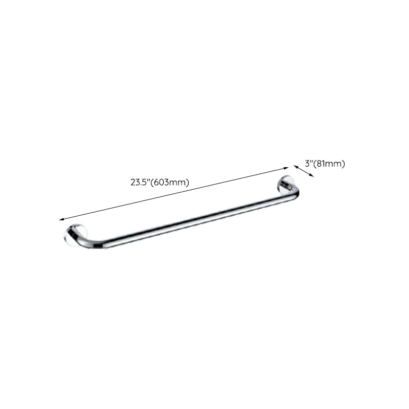 Contemporary bathroom accessory set made of aluminum with towel holder/bath shelf