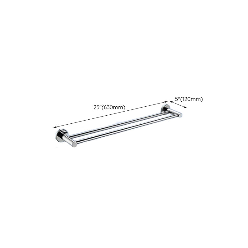 Contemporary bathroom accessory set made of aluminum with towel holder/bath shelf