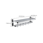Contemporary bathroom accessory set made of aluminum with towel holder/bath shelf