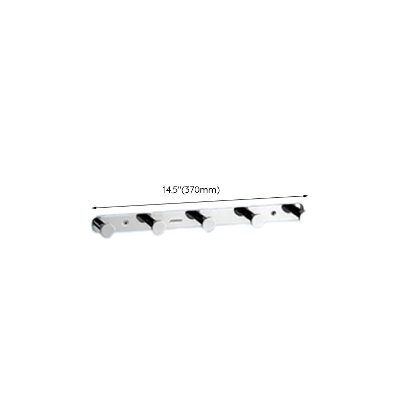 Contemporary bathroom accessory set made of aluminum with towel holder/bath shelf