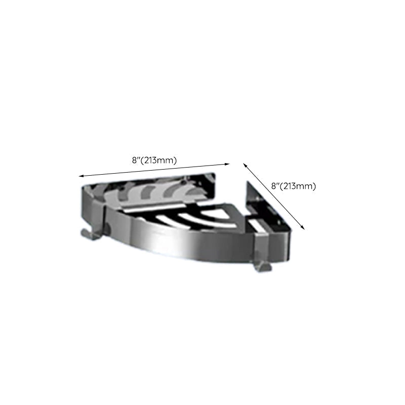 Contemporary bathroom accessory set made of aluminum with towel holder/bath shelf