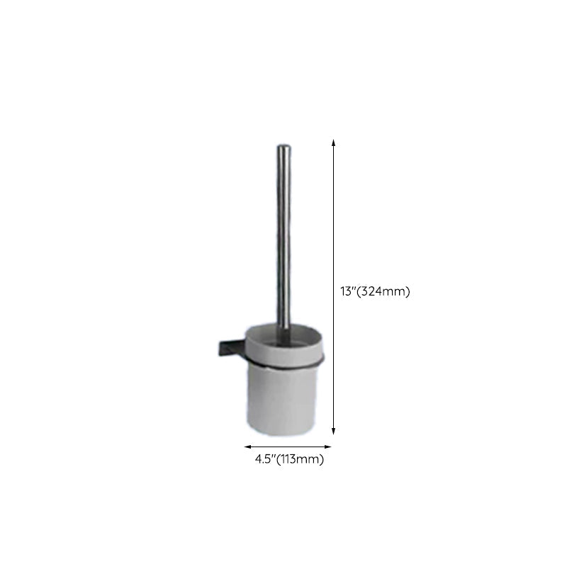 Contemporary bathroom accessory set made of aluminum with towel holder/bath shelf