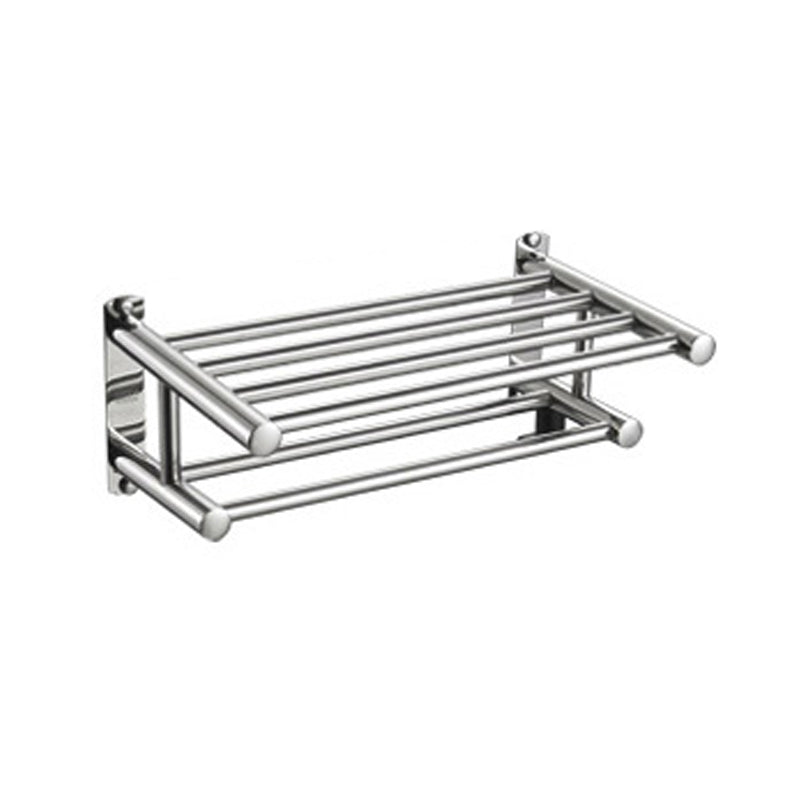 Polished Chrome Modern Bathroom Accessory Set in Stainless Steel with Bath Shelf/Towel Bar