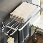 Polished Chrome Modern Bathroom Accessory Set in Stainless Steel with Bath Shelf/Towel Bar
