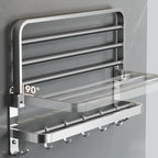 Polished Chrome Modern Bathroom Accessory Set in Stainless Steel with Bath Shelf/Towel Bar