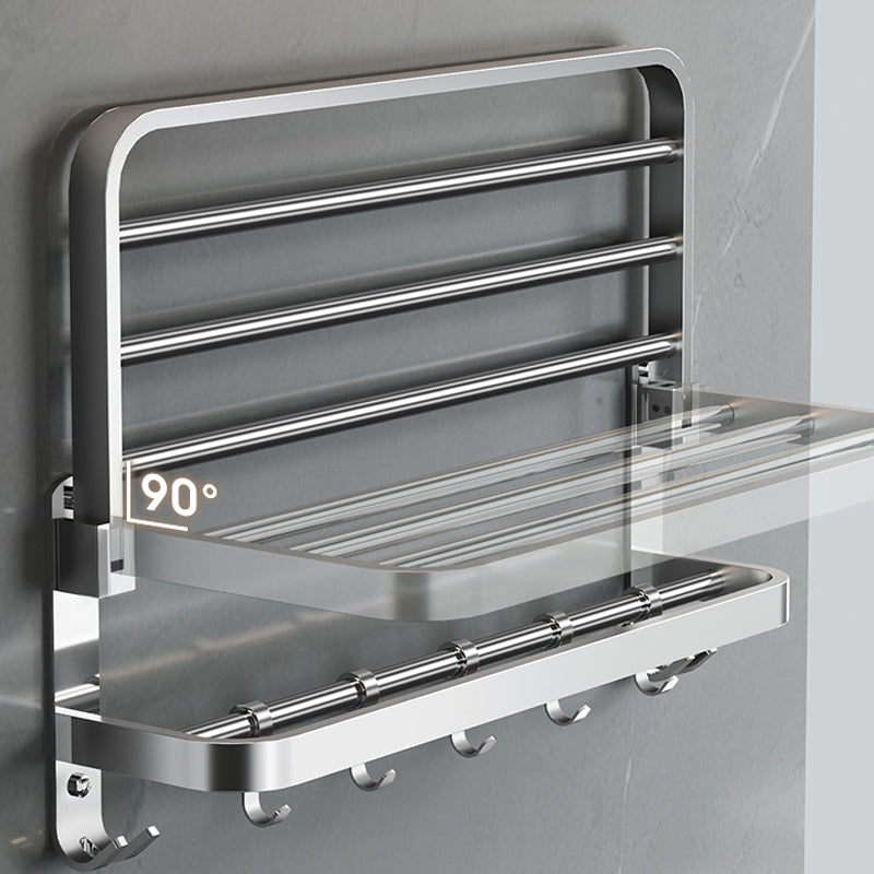 Polished Chrome Modern Bathroom Accessory Set in Stainless Steel with Bath Shelf/Towel Bar