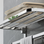 Polished Chrome Modern Bathroom Accessory Set in Stainless Steel with Bath Shelf/Towel Bar