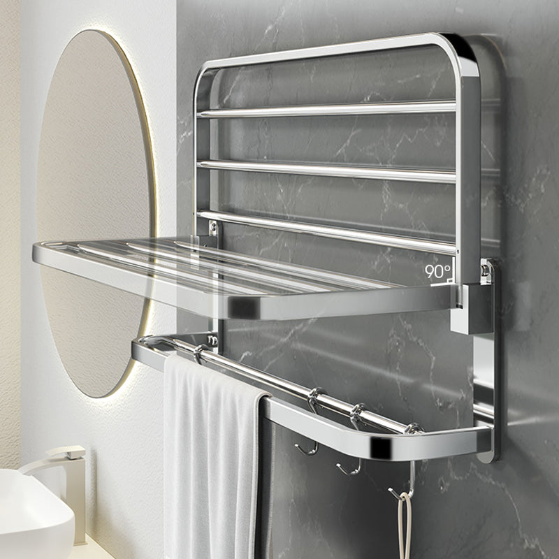 Polished Chrome Modern Bathroom Accessory Set in Stainless Steel with Bath Shelf/Towel Bar
