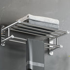 Polished Chrome Modern Bathroom Accessory Set in Stainless Steel with Bath Shelf/Towel Bar