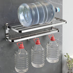 Polished Chrome Modern Bathroom Accessory Set in Stainless Steel with Bath Shelf/Towel Bar