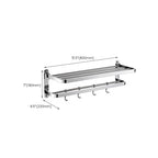Polished Chrome Modern Bathroom Accessory Set in Stainless Steel with Bath Shelf/Towel Bar