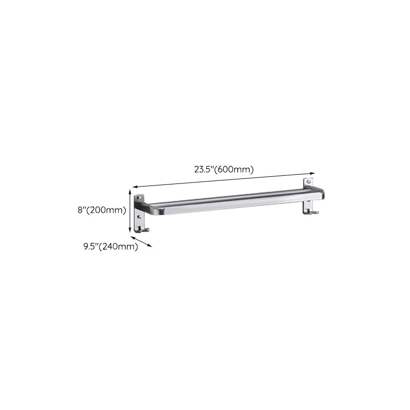 Polished Chrome Modern Bathroom Accessory Set in Stainless Steel with Bath Shelf/Towel Bar