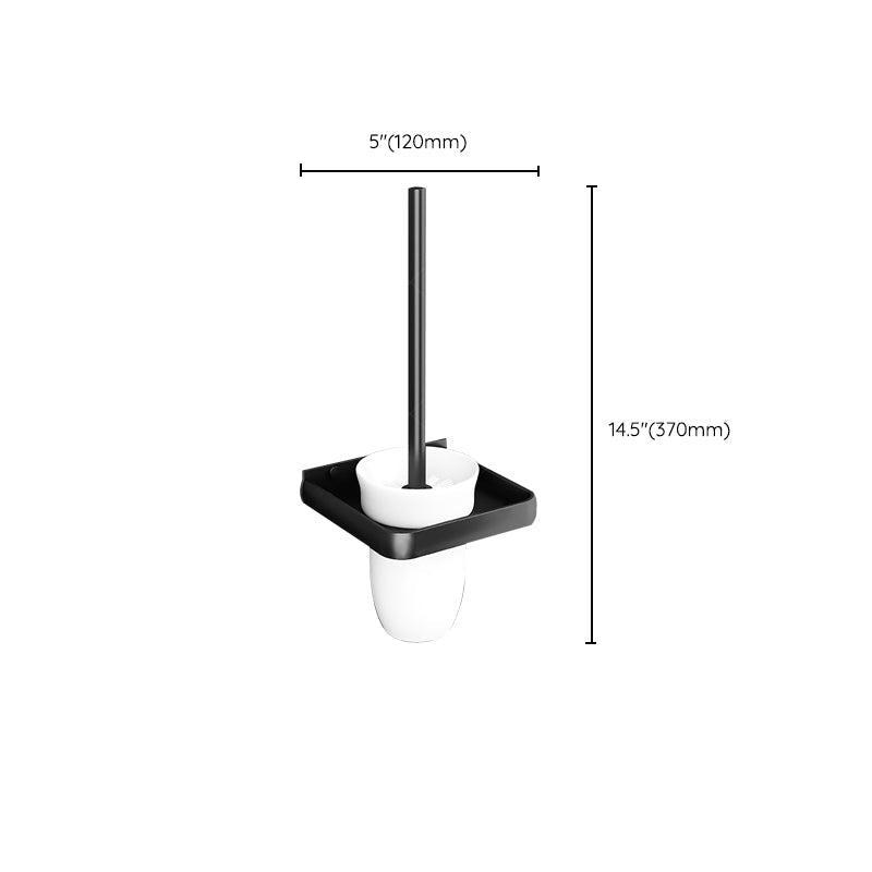 Black Aluminum Bathroom Accessory Set Modern Bathroom Shelf / Towel Bar & Paper Holder