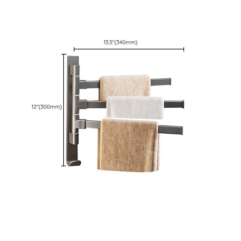 Contemporary Gray Bathroom Accessory Set Aluminium Towel Holder
