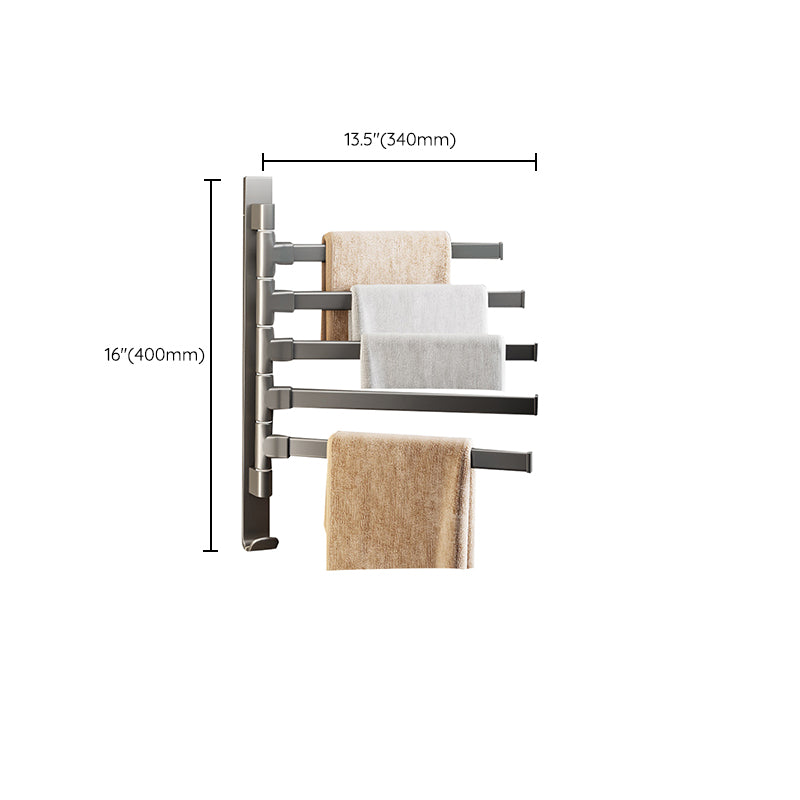 Contemporary Gray Bathroom Accessory Set Aluminium Towel Holder