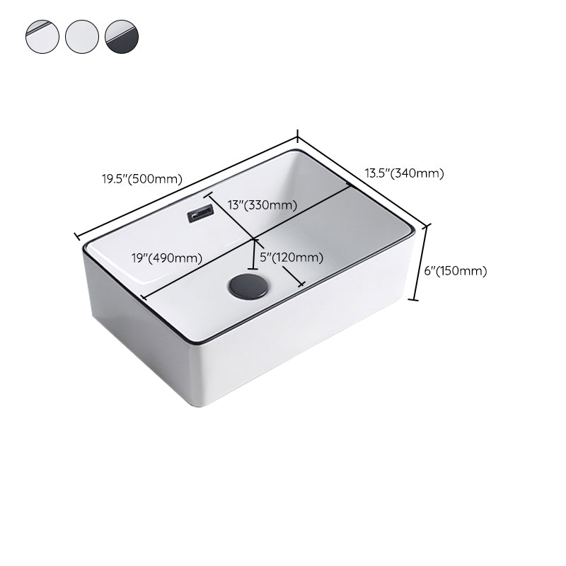 Modern porcelain floor washbasin Rectangular washbasin for the bathroom