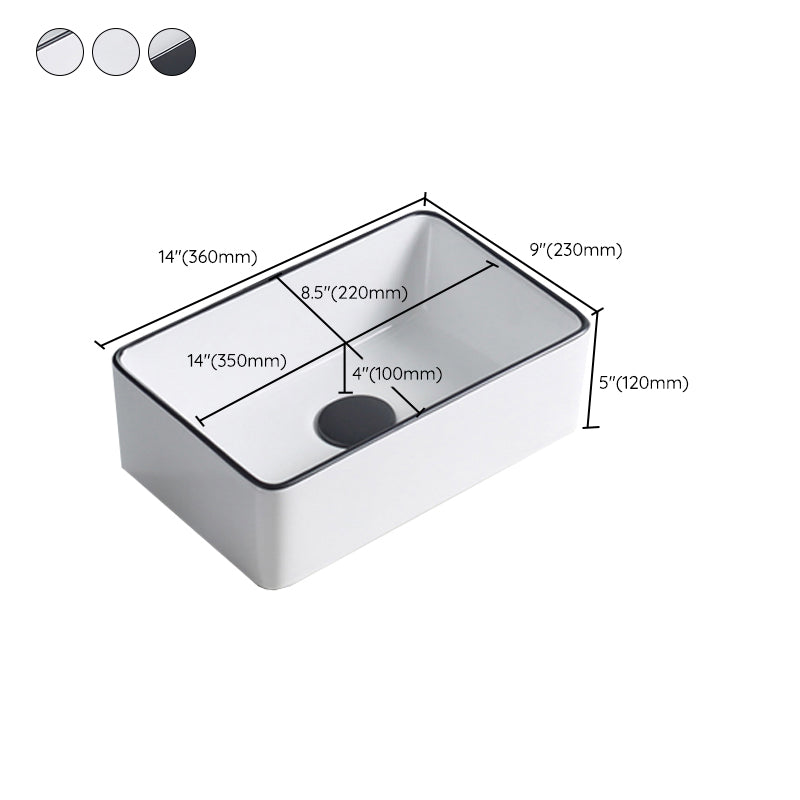Modern porcelain floor washbasin Rectangular washbasin for the bathroom