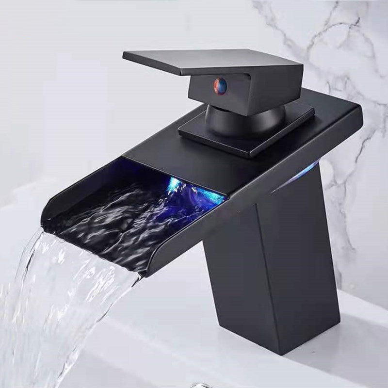 Single-Handle Basin Faucet 1-Hole Widely Used Bathroom Sink Faucet with LED Lighting
